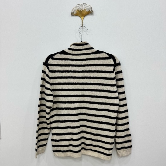J. Crew Factory Cozy Rollneck Pullover Beach Sweater Striped Sz Medium blue - Picture 6 of 9